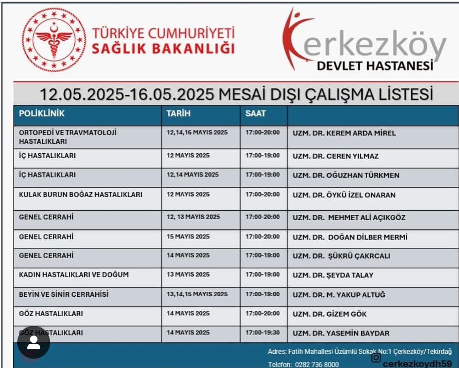 7 Branşta Akşam Polikliniği Yapılacak