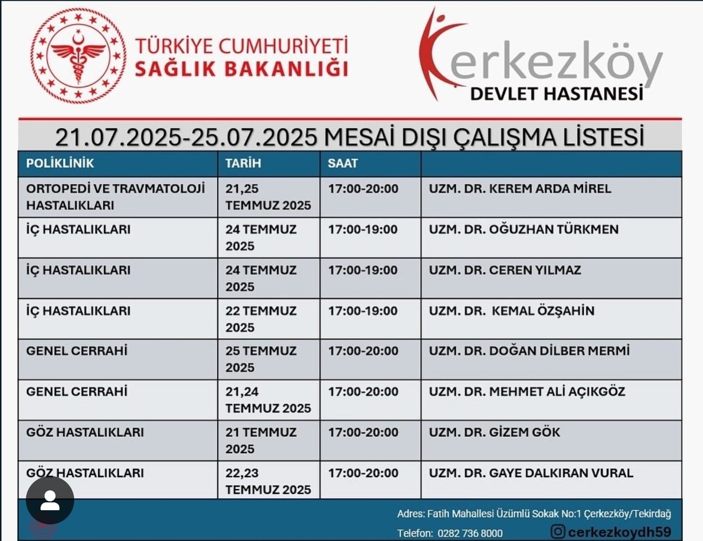 Hastane Temmuz
