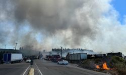 Tuzla'da fabrikada çıkan yangına itfaiye müdahale ediyor