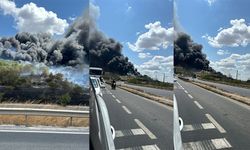 Çerkezköy-Çorlu Yolunda büyük yangın