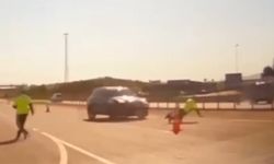 Polise çarpıp kaçtı