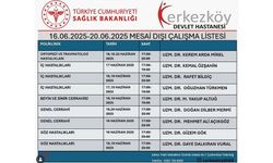 16-20 Haziran akşam poliklinik listesi açıklandı