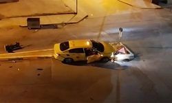 Gasp ettikleri taksiye kaza yaptılar
