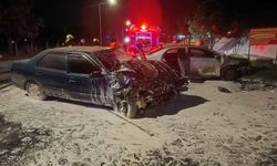 Kazada alev alan otomobilin sürücüsü yaralandı