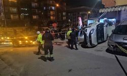 Kontrolden çıkan araç yan döndü: 2 yaralı