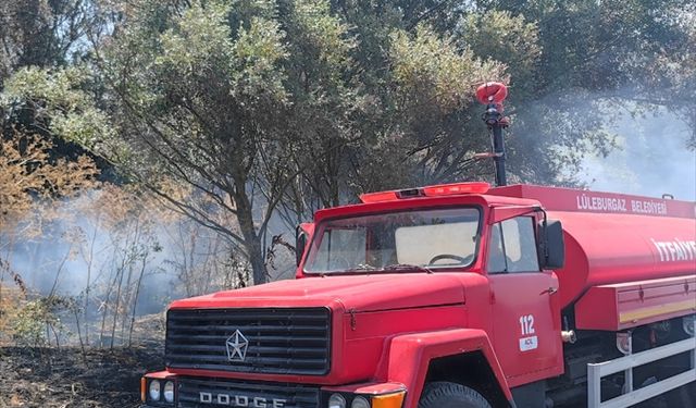 Ağaçlık alana sıçrayan anız yangını söndürüldü