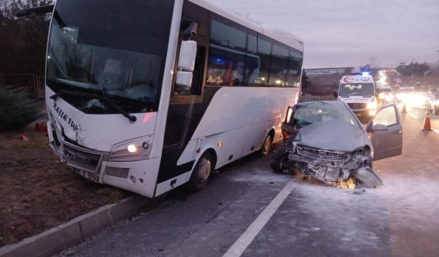 İşçi servisi kaza yaptı: 1 ölü, 5 yaralı