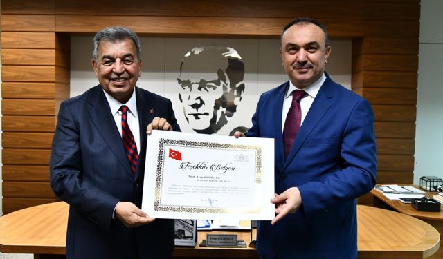 Vali Soytürk’ten Sözdinler’e teşekkür belgesi