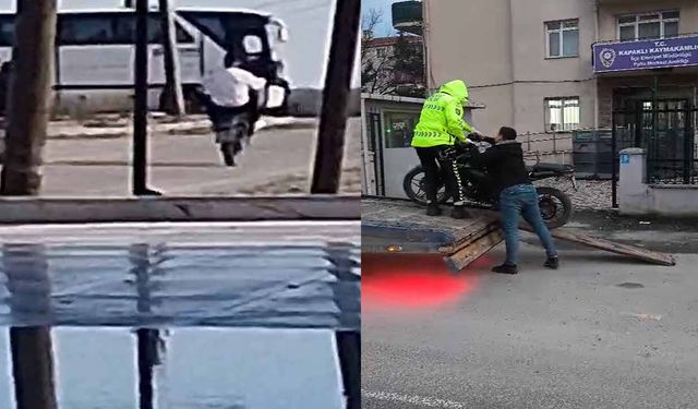 Akrobatik hareket yaptı, cezayı yedi, ehliyet gitti