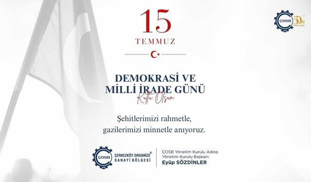 Başkan Sözdinler'den 15 Temmuz mesajı