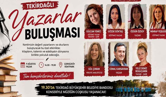 Tekirdağlı yazarlar Çerkezköy'de okurlarıyla buluşacak