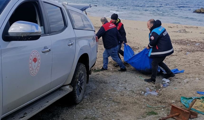 Denize kaçak serilen 2 bin 500 metre uzunluğunda ağ ele geçirildi