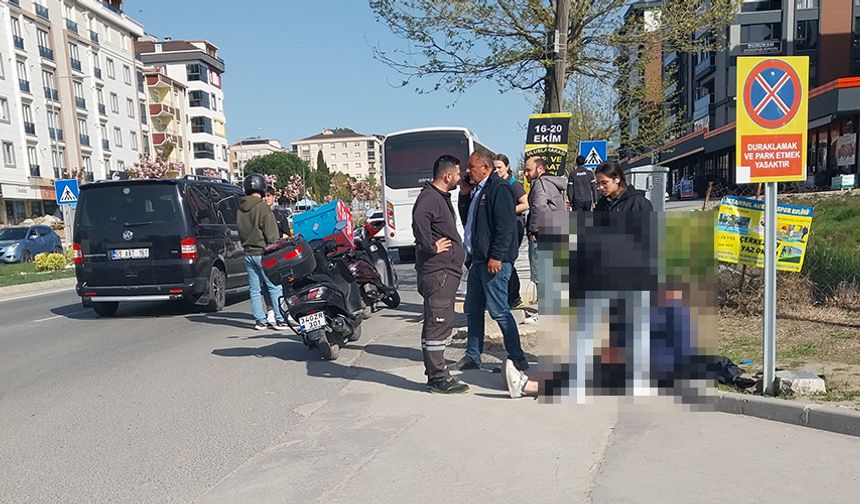 Kazada motokurye yaralandı