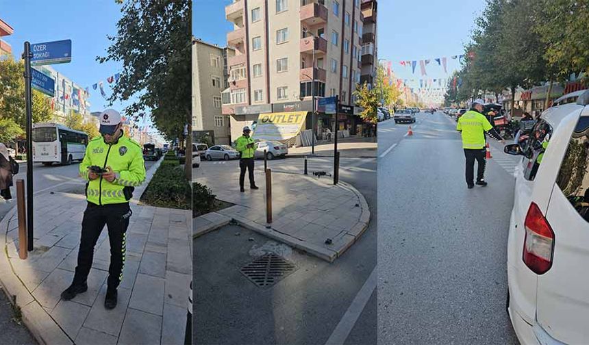 Yayalara yol vermeyen, kask takmayan sürücüler polise takıldı