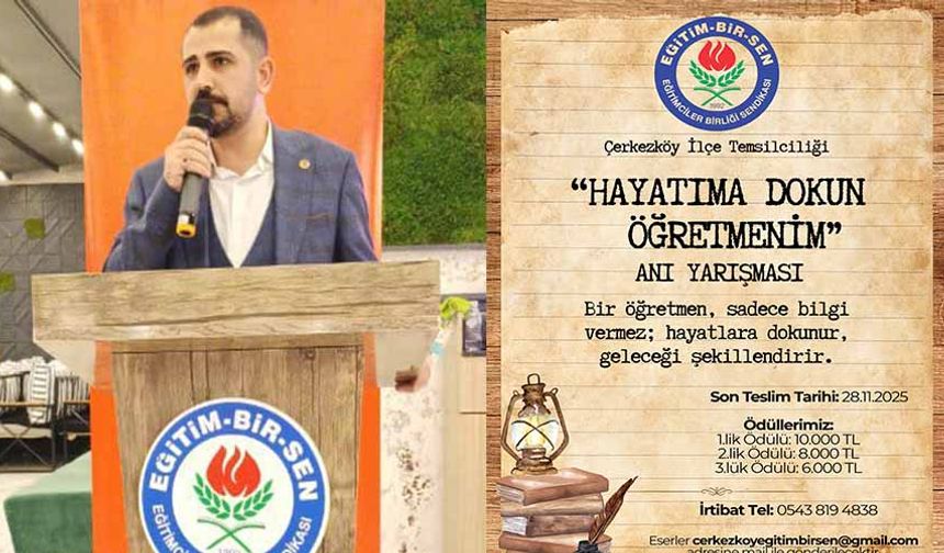 "Hayatıma Dokun Öğretmenim” konulu anı yarışması düzenleniyor