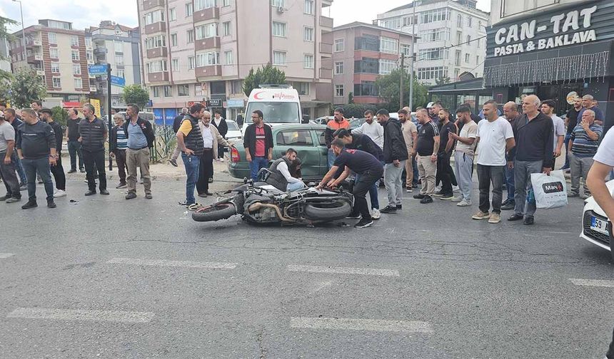 Motosiklet sürücüsü kazada yaralandı